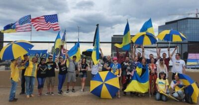 LarysaMartyniukBridgeRallyI 25overpassDenver | UNWLA - Ukrainian National Womens League of America