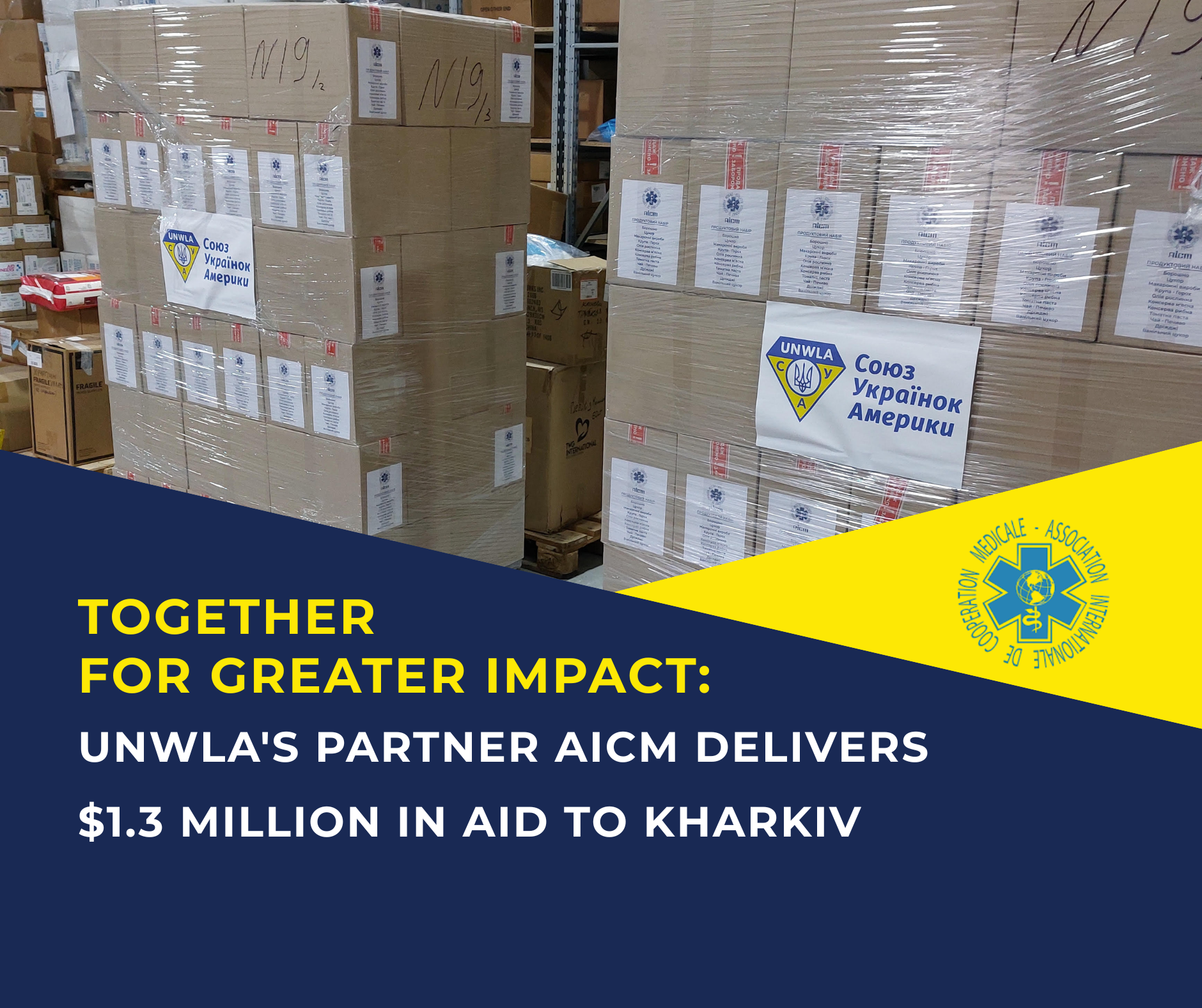 Together for Greater Impact: UNWLA’s partner AICM Delivers $1.3 Million in Aid to Kharkiv