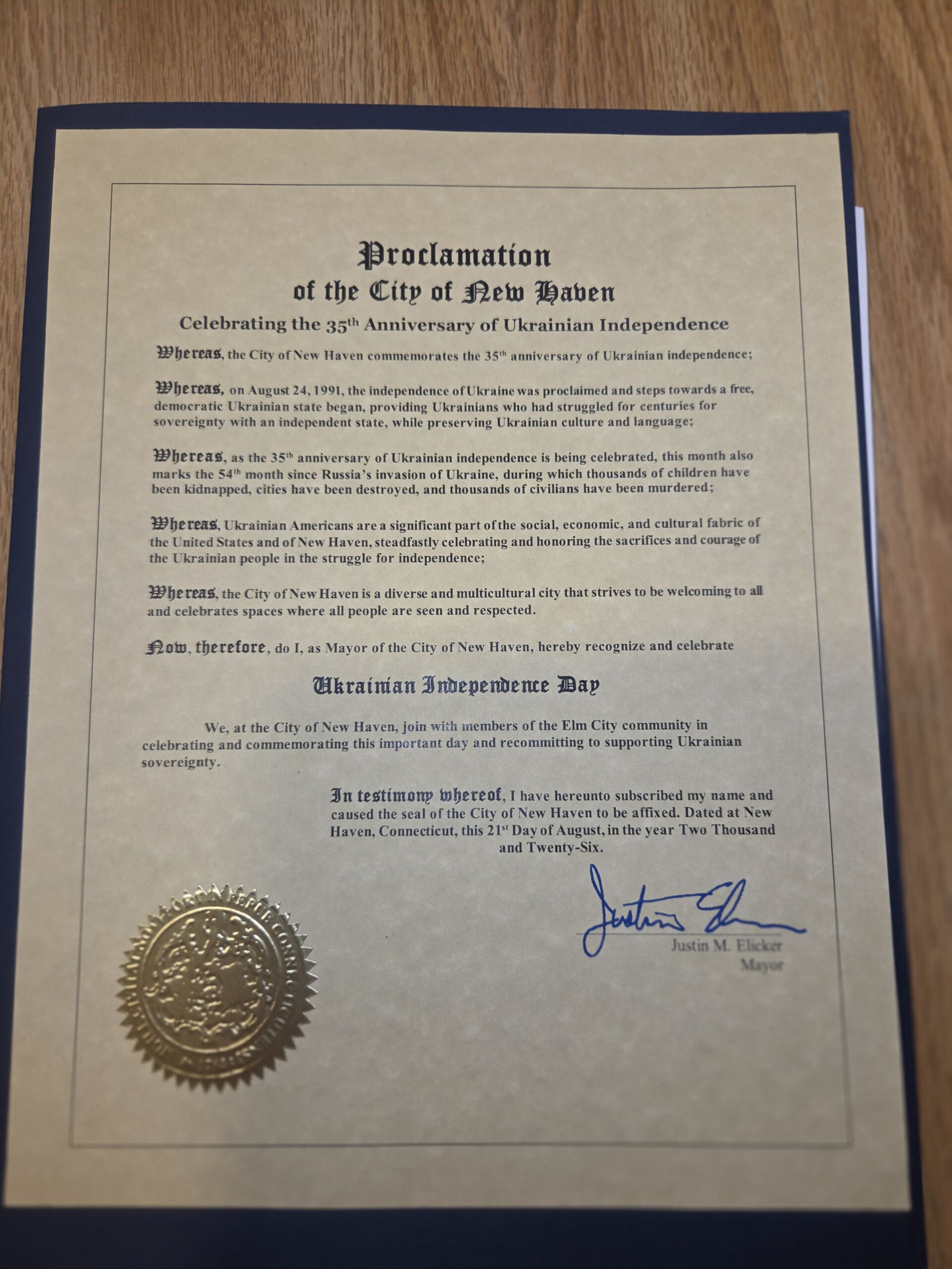 125 events nationwide: 35 Years of Ukraine's Independence 7 | UNWLA - Ukrainian National Womens League of America Br 108 New Haven CT Proclamation scaled | UNWLA - Ukrainian National Womens League of America