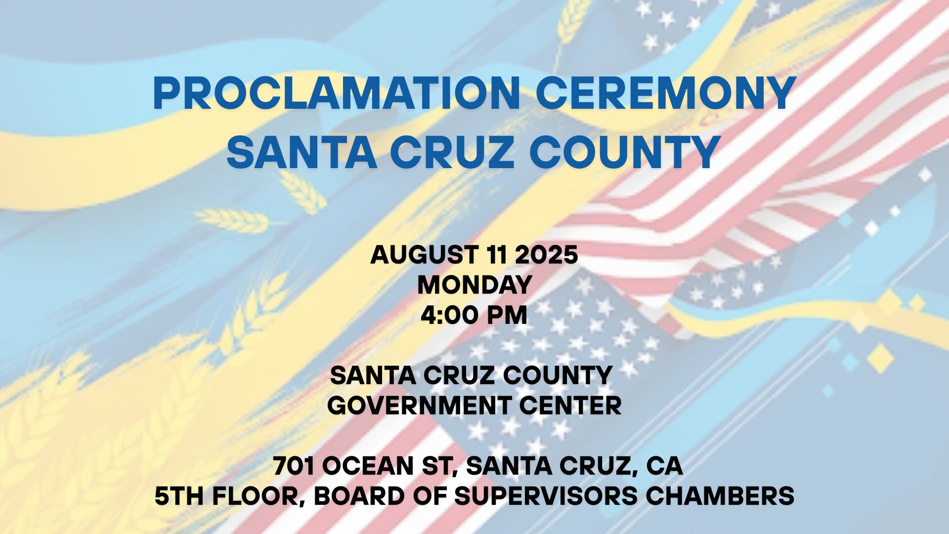 Proclamation Ceremony, Santa Cruz County Government Center