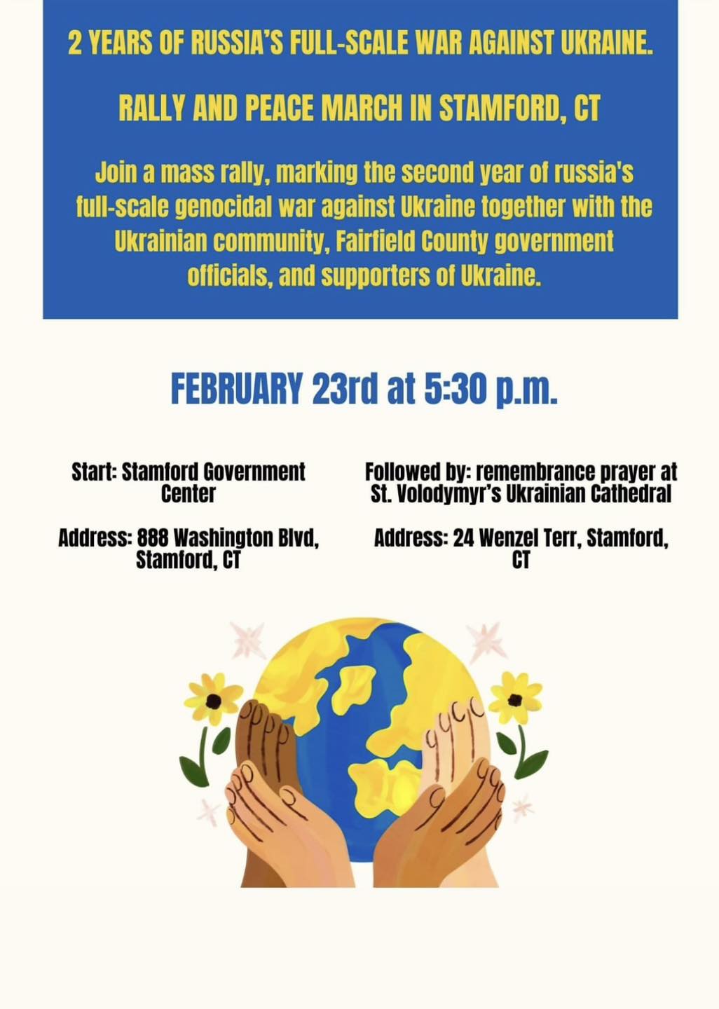 Rally and Peace March - Feb 23 - CT