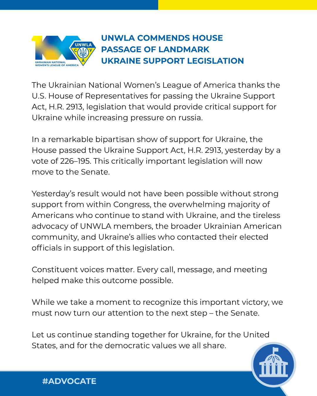 STATEMENT for socials | UNWLA - Ukrainian National Womens League of America