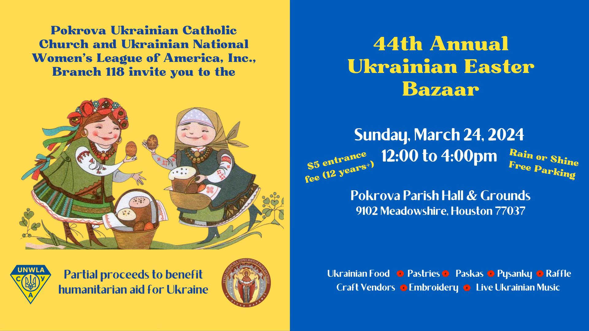 Ukrainian Easter Bazaar - Mar 24 - TX